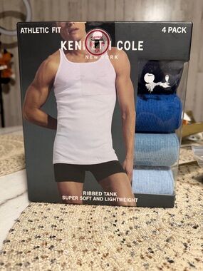 Kenneth Cole Men’s Athletic Ribbed Tank - blues (4-Pack) $39.50
